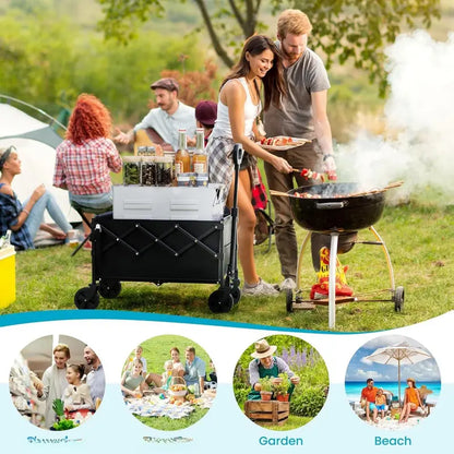 💪Chariot pliant robuste avec hayon | Chariot utilitaire d'une capacité de 158 kg