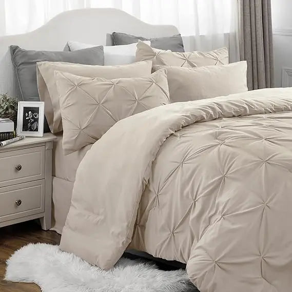 7 PCS-Soft Pintuck Messy Bedding Sets
