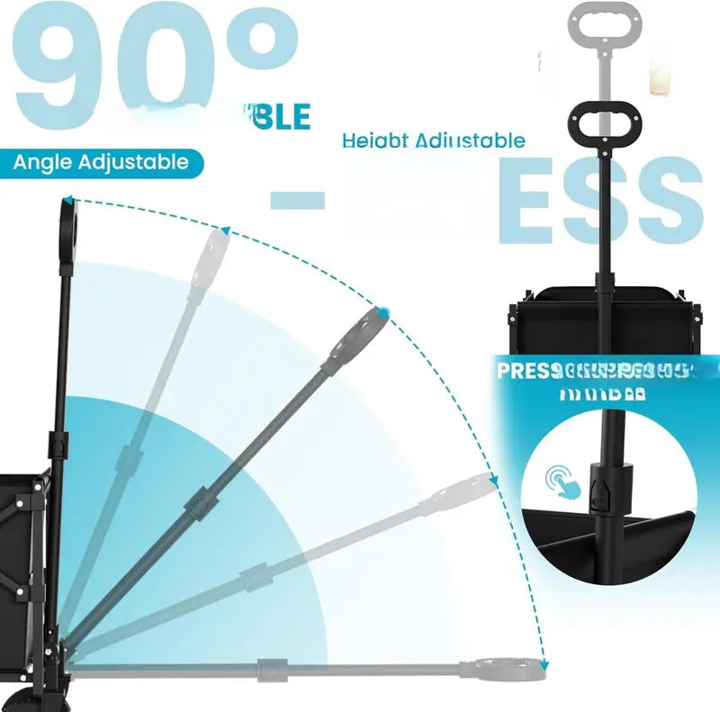 💪Chariot pliant robuste avec hayon | Chariot utilitaire d'une capacité de 158 kg