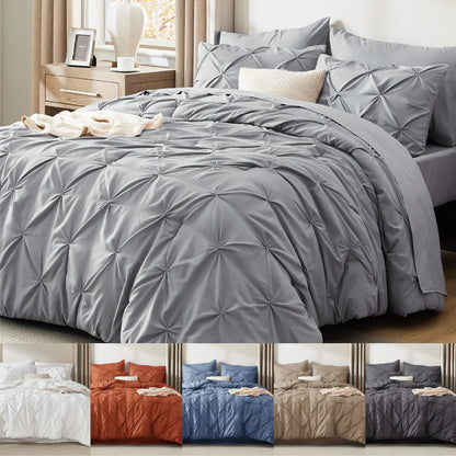 7 PCS-Soft Pintuck Messy Bedding Sets