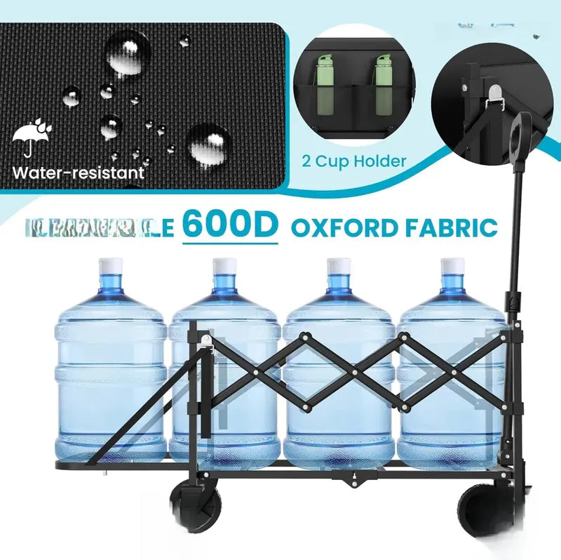 💪Chariot pliant robuste avec hayon | Chariot utilitaire d'une capacité de 158 kg